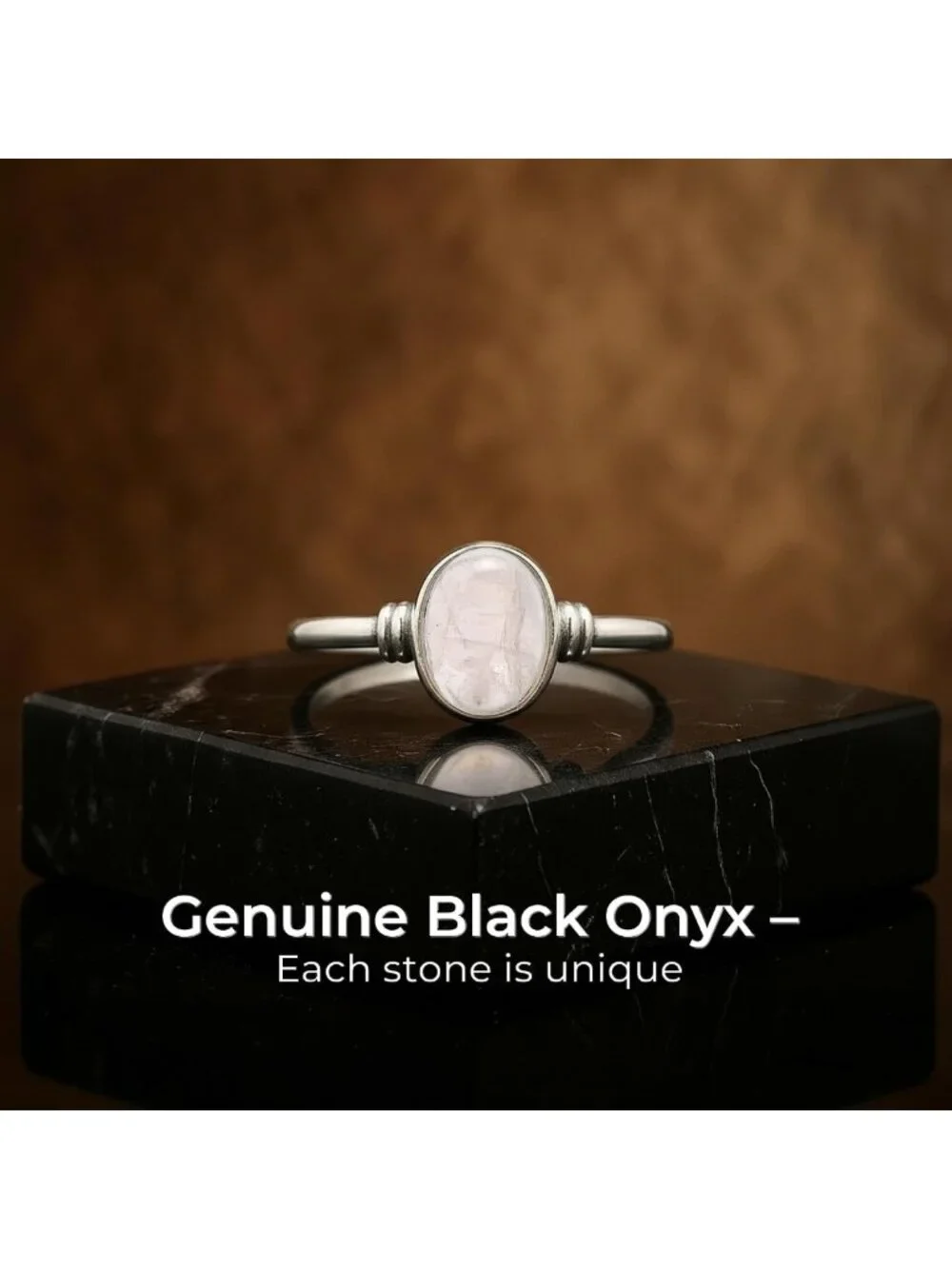 Delicate Oval Moonstone 925 Sterling Silver Ring - Boho Chic Jewelry for Women